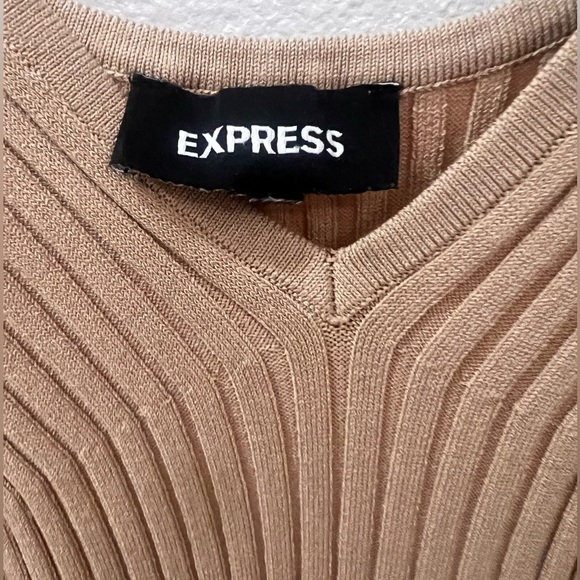 Express Tan Ribbed Dress - Picture 4 of 5